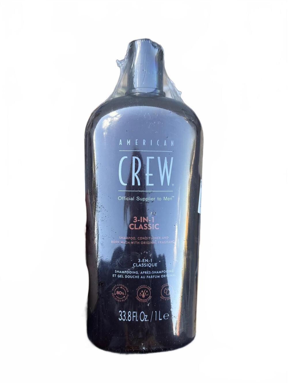 New American Crew 3-in-1 Classic Shampoo Conditioner Body Wash 33.8 oz